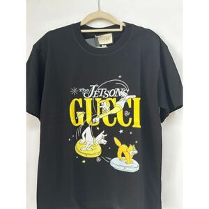 GUCCI Crew Neck T-Shirt Casual Couple Versatile Tee Loose Cotton Printed